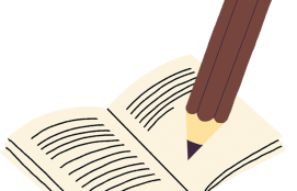 Illustration eines Buches mit Stift