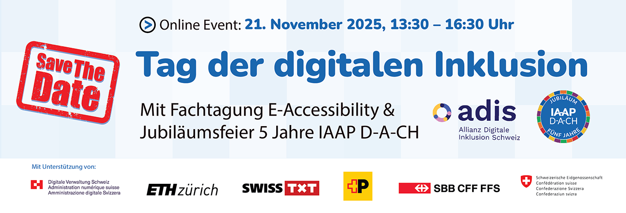 Flyer zum Save the Date der Fachtagung E-Accessibility